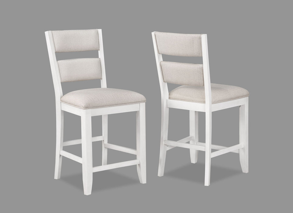 Wendy - Counter Height Chair (Set of 2) - White / Beige – Chair Sets by Crown Mark at Furniture Wholesale Plus , Nashville furniture store