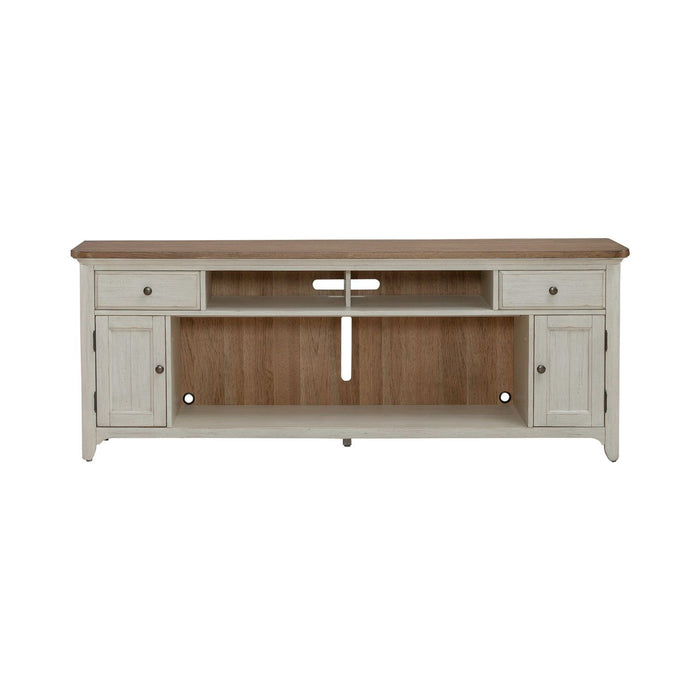 Fireplace TV Consoles - 80" Fireplace TV Console - Brown – Fireplace TV Stands by Liberty Furniture at Furniture Wholesale Plus , Nashville furniture store