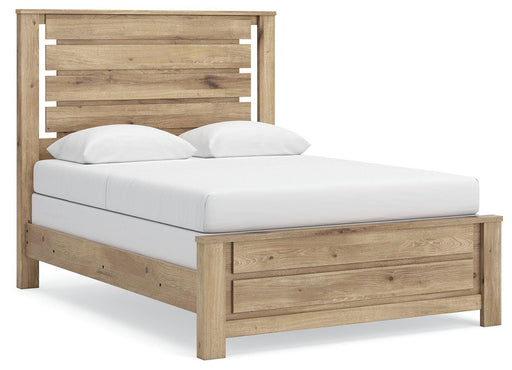 Brozmont - Queen Panel Bed - Tan – Panel Beds by Benchcraft® at Furniture Wholesale Plus , Nashville furniture store