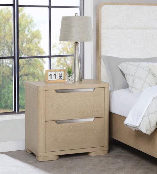 Ladera - 2-Drawer Nightstand Bedside Table - Light Elm - Premium Accent Nightstands from Coaster Fine Furniture - Just $319! Shop now at Furniture Wholesale Plus  We are the best furniture store in Nashville, Hendersonville, Goodlettsville, Madison, Antioch, Mount Juliet, Lebanon, Gallatin, Springfield, Murfreesboro, Franklin, Brentwood