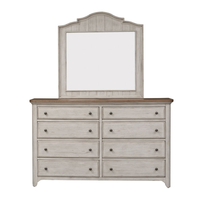 Farmhouse Reimagined - Dresser & Mirror - Antique White / Chestnut Tops – Dresser & Mirror by Liberty Furniture at Furniture Wholesale Plus , Nashville furniture store