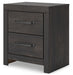 Hollivern - Two Drawer Night Stand - Dark Gray – Nightstands w/ Charging Stations by Signature Design by Ashley® at Furniture Wholesale Plus , Nashville furniture store