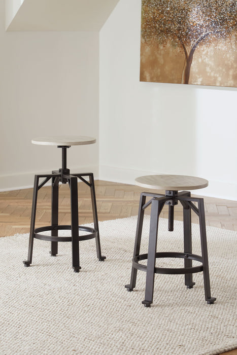 Karisslyn - Swivel Stool (Set of 2) - Whitewash / Black – Stool Sets by Signature Design by Ashley® at Furniture Wholesale Plus , Nashville furniture store