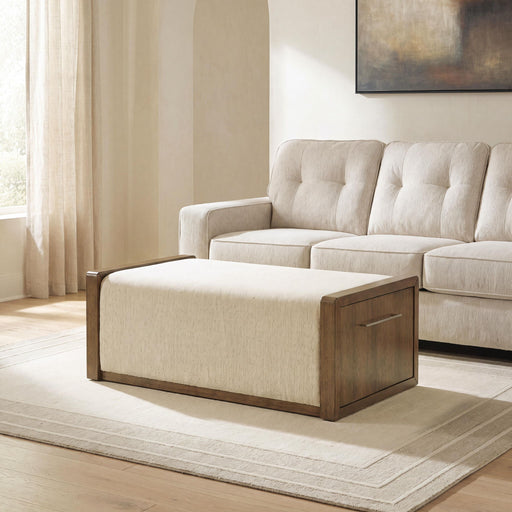 Marxmore - Upholstered Ottoman With Storage - Brown – Storage Ottomans by Signature Design by Ashley® at Furniture Wholesale Plus , Nashville furniture store