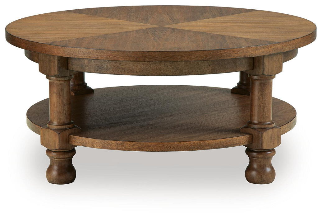 Chadworth - Round Cocktail Table - Medium Brown – Coffee Tables by Signature Design by Ashley® at Furniture Wholesale Plus , Nashville furniture store