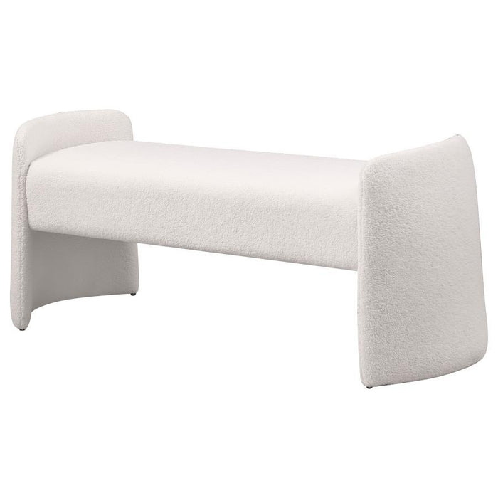 Peoria - Velvet Upholstered Accent Bench - Ivory – Upholstered Benches by Coaster Fine Furniture at Furniture Wholesale Plus , Nashville furniture store