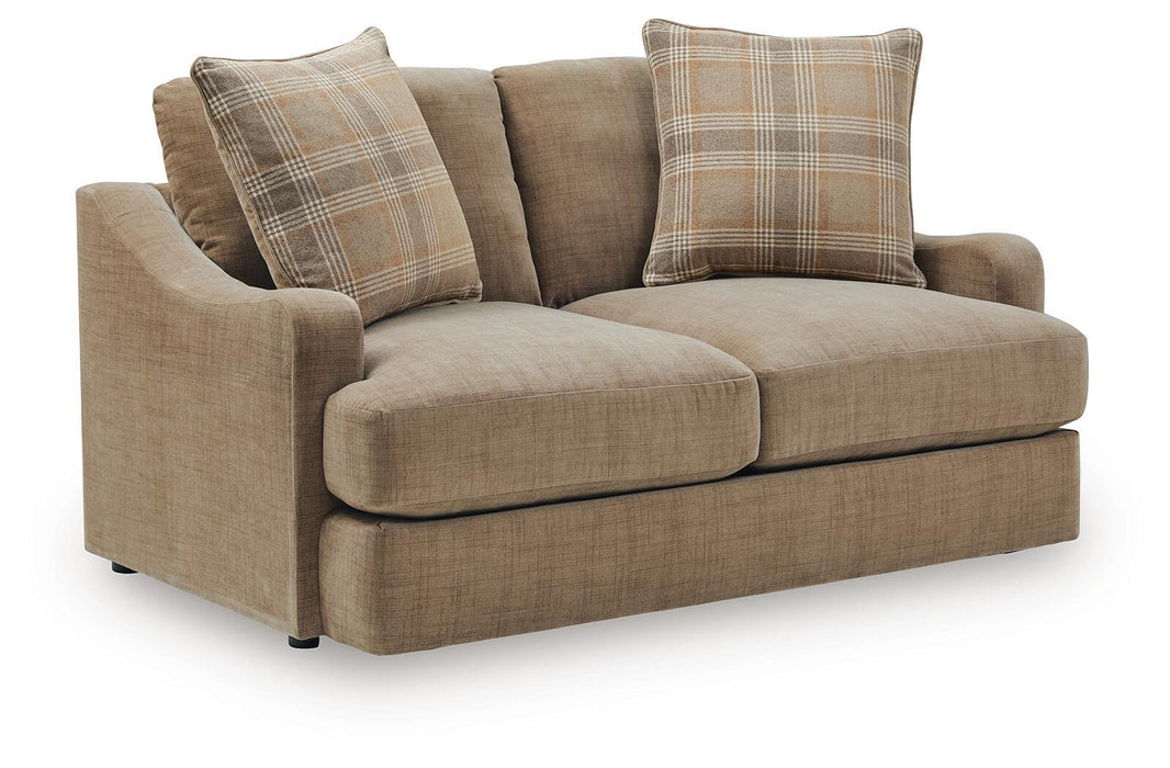 ChloeeAnne - Loveseat - Honey – Stationary Loveseats by Benchcraft® at Furniture Wholesale Plus , Nashville furniture store