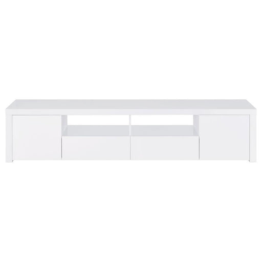 Jude - 2 Door Engineered Wood TV Stand - High Gloss White - Premium TV Stands from Coaster Fine Furniture - Just $419! Shop now at Furniture Wholesale Plus  We are the best furniture store in Nashville, Hendersonville, Goodlettsville, Madison, Antioch, Mount Juliet, Lebanon, Gallatin, Springfield, Murfreesboro, Franklin, Brentwood