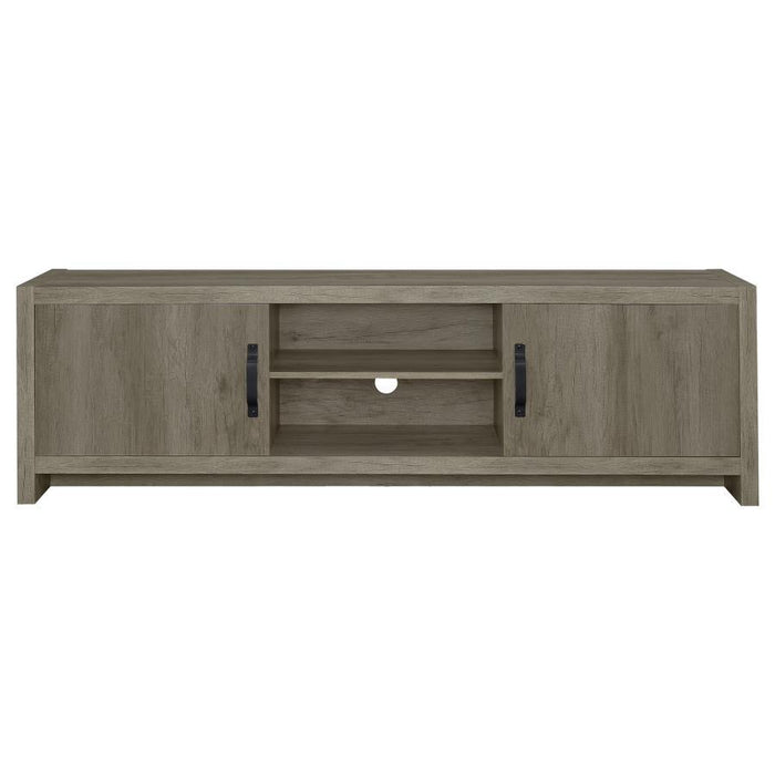 Burke - 2 Door Engineered Wood TV Stand - Gray Driftwood – TV Stands by CoasterEssence at Furniture Wholesale Plus , Nashville furniture store