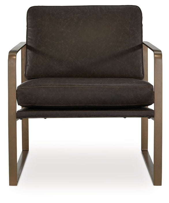 Bradett - Accent Chair - Dark Brown / Gold Finish