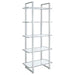 Hartford - 5-Shelf Glass Bookshelf - Chrome - Premium Standard Bookcases from CoasterEssence - Just $389! Shop now at Furniture Wholesale Plus  We are the best furniture store in Nashville, Hendersonville, Goodlettsville, Madison, Antioch, Mount Juliet, Lebanon, Gallatin, Springfield, Murfreesboro, Franklin, Brentwood