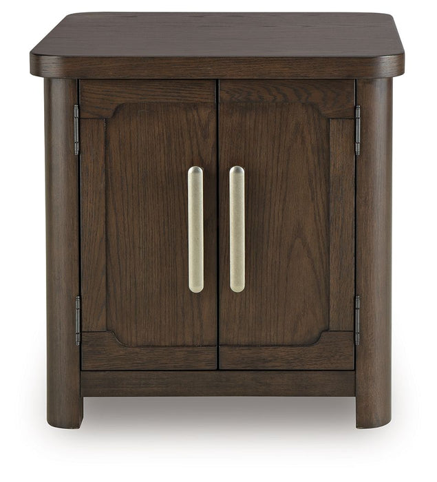 Breckington - Rectangular 2-door End Table - Dark Brown – End Tables by Signature Design by Ashley® at Furniture Wholesale Plus , Nashville furniture store