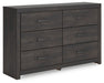 Hollivern - Six Drawer Dresser - Dark Gray – Dressers by Signature Design by Ashley® at Furniture Wholesale Plus , Nashville furniture store