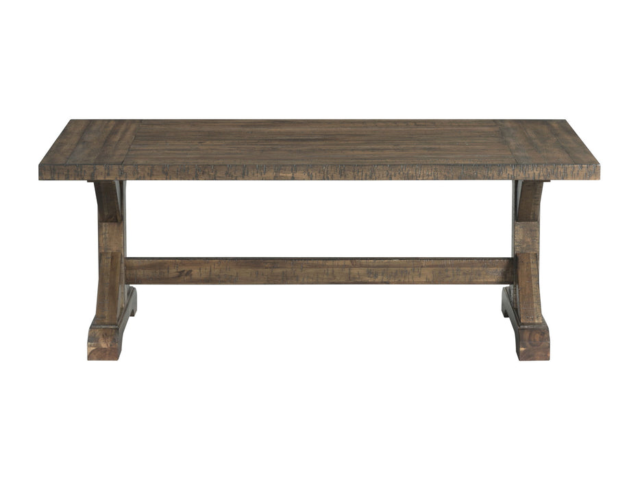 Finn - 3 Piece Accent Trestle Table Set (Coffee Table & Two End Tables) - Dark Walnut – Table Sets by Elements International at Furniture Wholesale Plus , Nashville furniture store