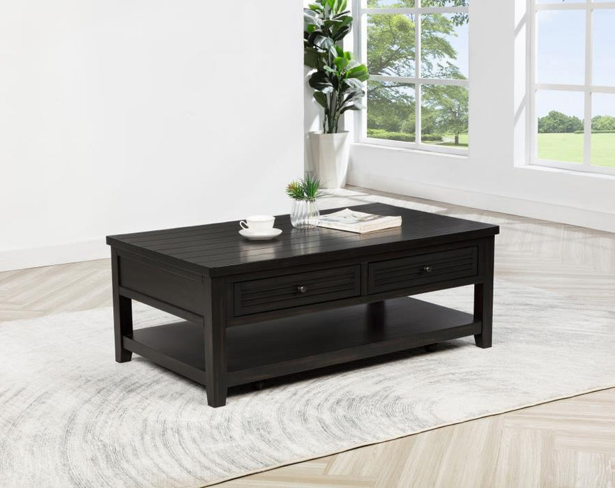Concord - 2-Drawer Rectangular Coffee Table - Distressed Java – Coffee Tables by Coaster Fine Furniture at Furniture Wholesale Plus , Nashville furniture store