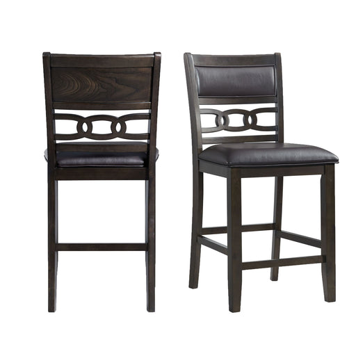 Amherst - Counter Height Faux Leather Side Chair (Set of 2) - Walnut – Chair Sets by Elements International at Furniture Wholesale Plus , Nashville furniture store