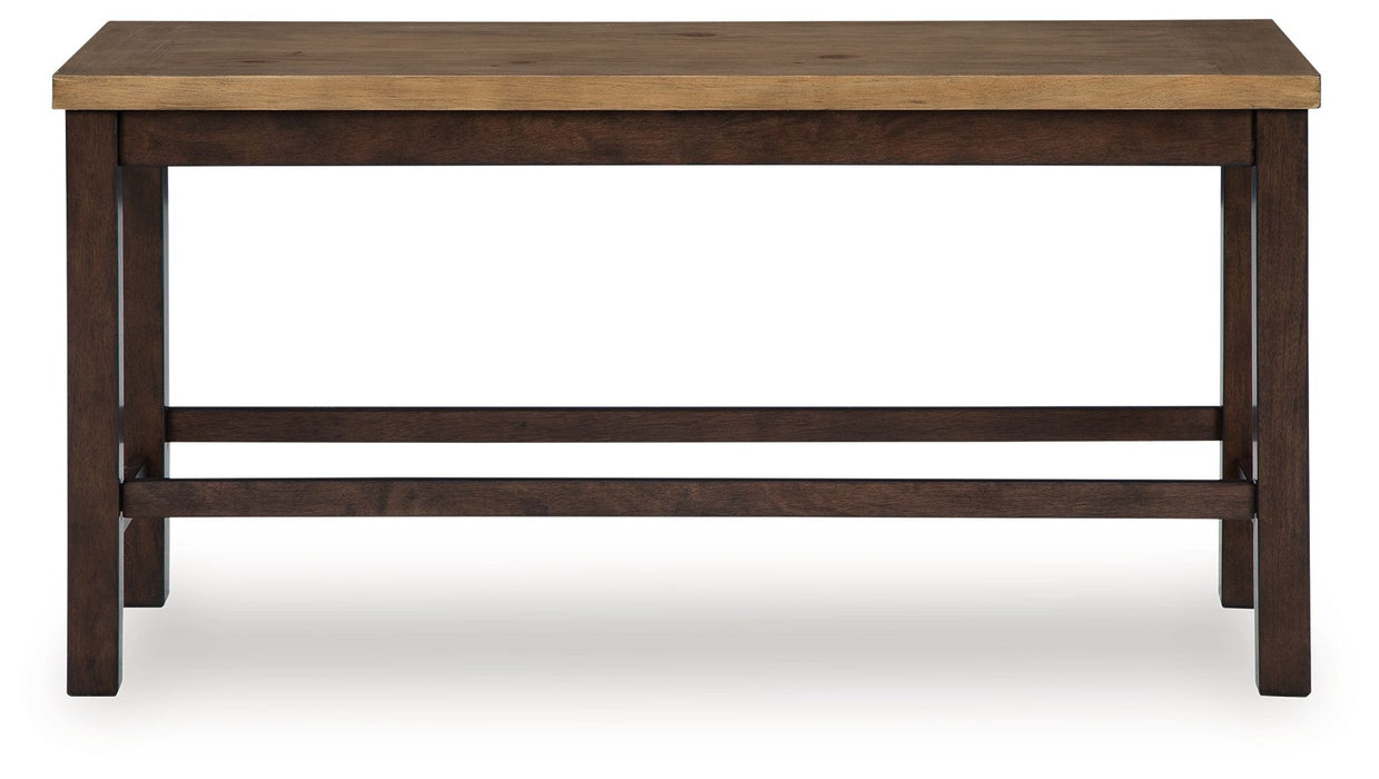 Rylandeen - Double Counter Height Bench - Light Brown / Dark Brown – Counter Benches by Signature Design by Ashley® at Furniture Wholesale Plus , Nashville furniture store