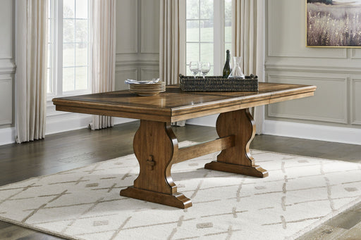 Sturlayne - Rectangular Dining Room Extension Table - Brown – Dining Tables with Extensions by Benchcraft® at Furniture Wholesale Plus , Nashville furniture store
