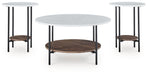 Wrenwich - Occasional Table Set (Set of 3) - Brown / Black / White – Table Sets by Signature Design by Ashley® at Furniture Wholesale Plus , Nashville furniture store
