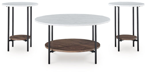Wrenwich - Occasional Table Set (Set of 3) - Brown / Black / White – Table Sets by Signature Design by Ashley® at Furniture Wholesale Plus , Nashville furniture store