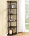 Bonwick - Wood 5-Shelf Corner Bookshelf - Cappuccino – Standard Bookcases by CoasterEveryday at Furniture Wholesale Plus , Nashville furniture store