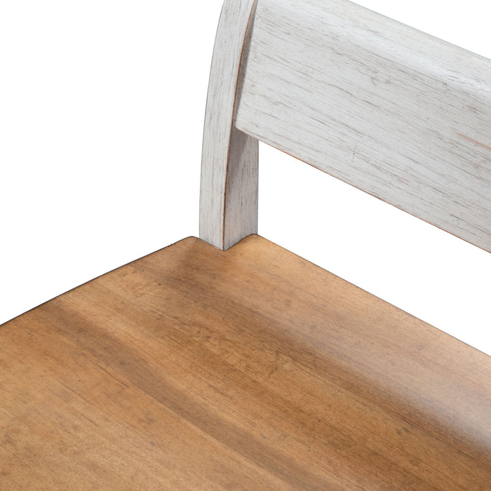 Farmhouse Reimagined - Bench - Antique White / Chestnut Tops – Dining Benches by Liberty Furniture at Furniture Wholesale Plus , Nashville furniture store