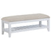 Bexhill - Upholstered Rectangular Bench With Shelf - White – Upholstered Benches by Coaster Fine Furniture at Furniture Wholesale Plus , Nashville furniture store