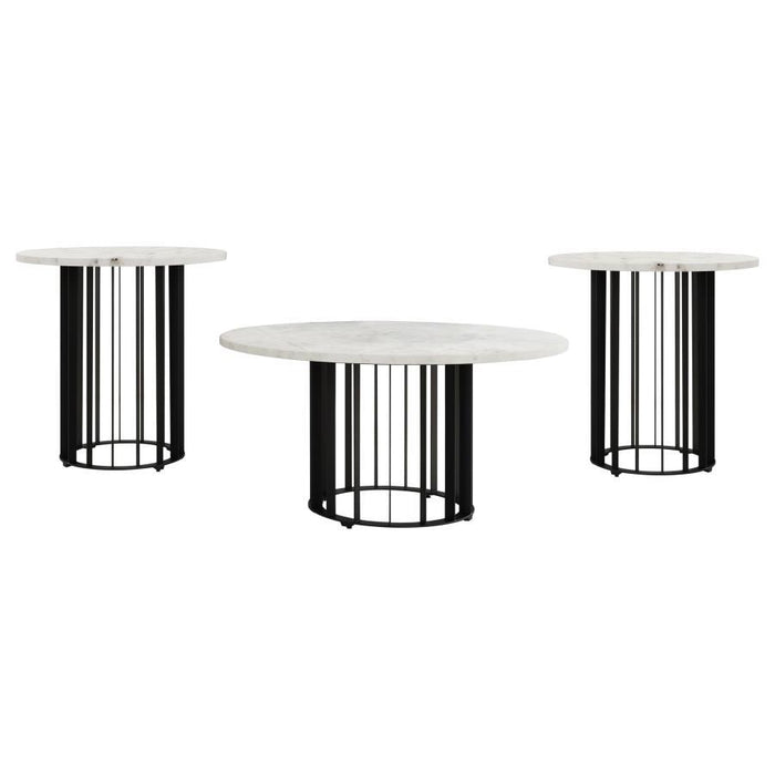 Haven - Round Marble Coffee Table Set – Table Sets by Coaster Fine Furniture at Furniture Wholesale Plus , Nashville furniture store