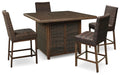 Paradise Trail - Outdoor Fire Pit Table Set – 7 Piece Outdoor Sets by Signature Design by Ashley® at Furniture Wholesale Plus , Nashville furniture store