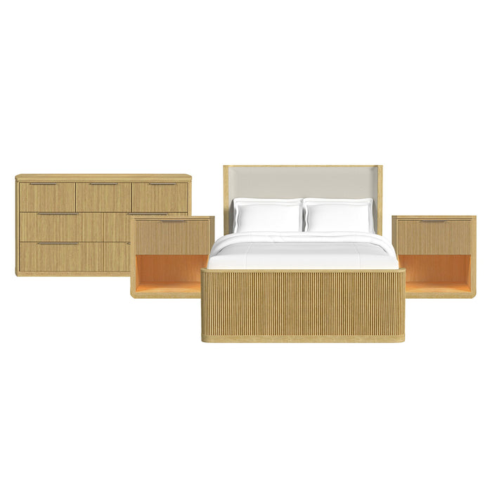 Sylvie - Bedroom Set With Upholstered Bed – 3 Piece Bedroom Sets by Elements International at Furniture Wholesale Plus , Nashville furniture store