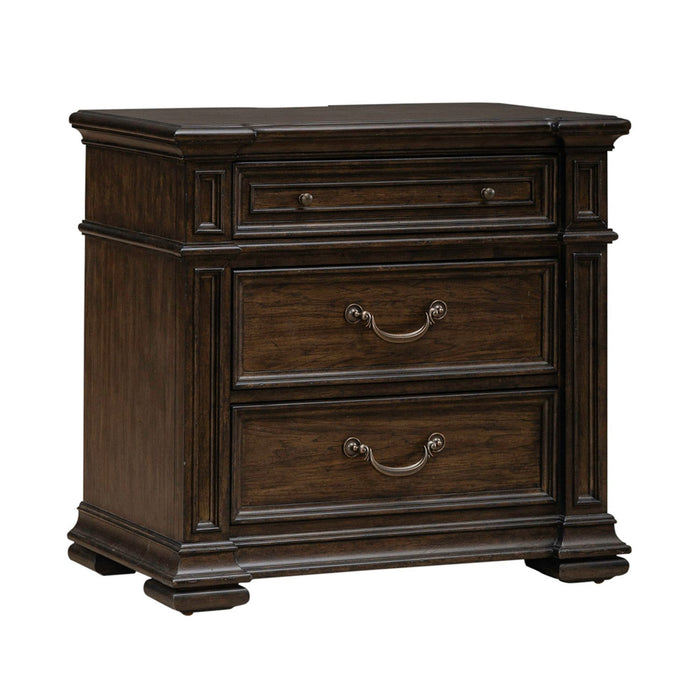 Providence Park - Nightstand With Charging Station - Chateau Brown – Nightstands w/ Charging Stations by Liberty Furniture at Furniture Wholesale Plus , Nashville furniture store