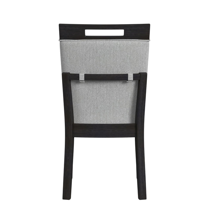 Transcend - Dining Side Chair With Fabric (Set of 2) - Charcoal And Light Gray – Chair Sets by Elements International at Furniture Wholesale Plus , Nashville furniture store