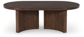 Korestone - Oval Cocktail Table - Dark Brown – Coffee Tables by Signature Design by Ashley® at Furniture Wholesale Plus , Nashville furniture store