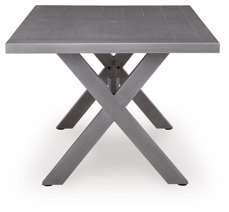 Half Moon Beach - Rectangular Dining Table With Umbrella Option - Gray – Dining Tables by Signature Design by Ashley® at Furniture Wholesale Plus , Nashville furniture store