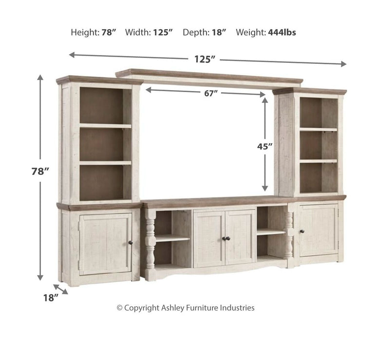 Havalance - 4 Pc. - Entertainment Center - 67" TV Stand - Brown / Beige – Entertainment Centers by Signature Design by Ashley® at Furniture Wholesale Plus , Nashville furniture store