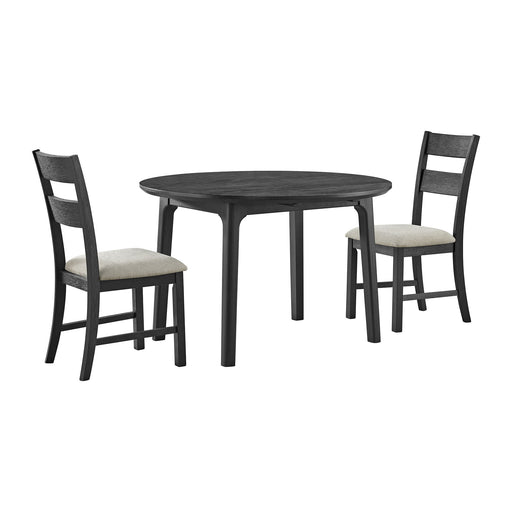 Garcia - 3 Piece Dining Set (Round Drop Leaf Table And 2 Chairs) - Black – 3 Piece Dining Room Sets by Elements International at Furniture Wholesale Plus , Nashville furniture store