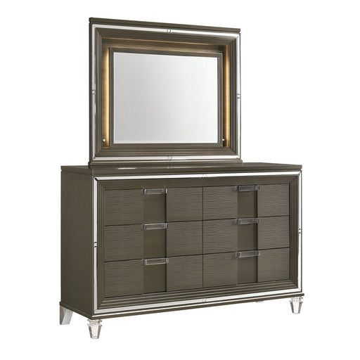 Twenty Nine - 6-Drawer Dresser With Mood Lighting Mirror – Dresser & Mirror by Elements International at Furniture Wholesale Plus , Nashville furniture store