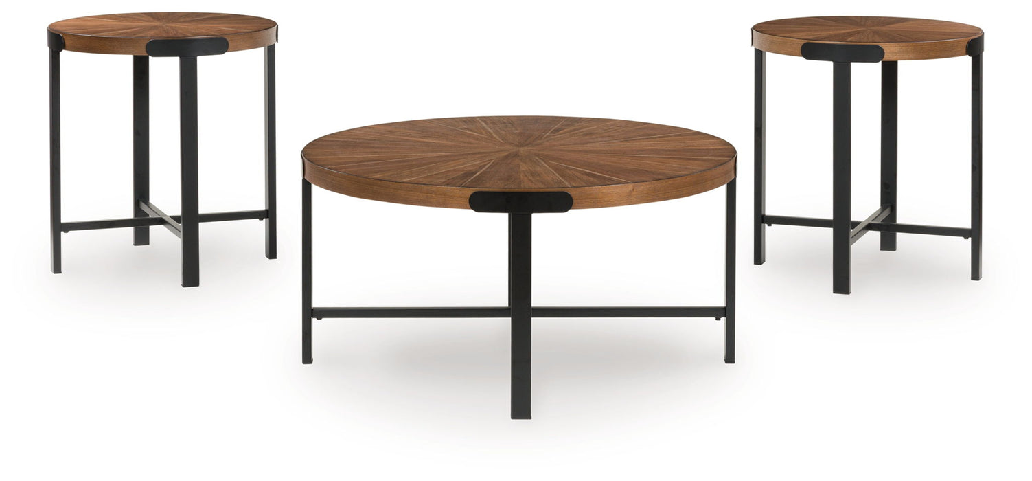 Crosstrail - Occasional Table Set (Set of 3) - Brown – Table Sets by Signature Design by Ashley® at Furniture Wholesale Plus , Nashville furniture store