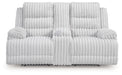 Rhines Falls - Double Reclining Power Loveseat With Console - Alloy – Reclining Loveseats by Signature Design by Ashley® at Furniture Wholesale Plus , Nashville furniture store