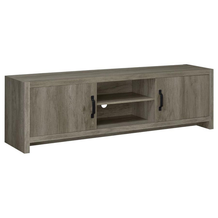 Burke - 2 Door Engineered Wood TV Stand - Gray Driftwood – TV Stands by CoasterEssence at Furniture Wholesale Plus , Nashville furniture store