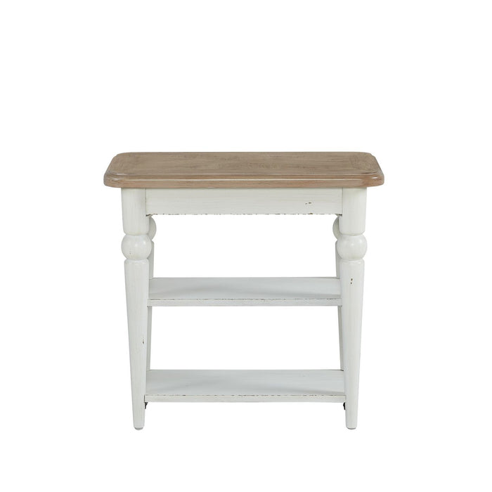 Turnberry Park - Chairside Table - Washed White – Chair Side Tables by Liberty Furniture at Furniture Wholesale Plus , Nashville furniture store