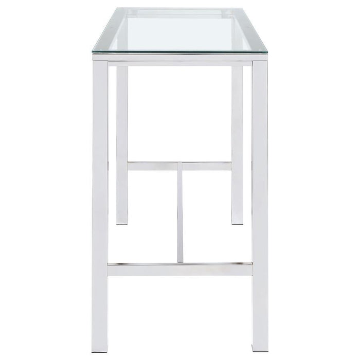 Tolbert - Rectangular Glass Top Pub Bar Table - Chrome – Bar Tables by CoasterEssence at Furniture Wholesale Plus , Nashville furniture store