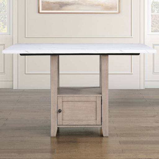 Taylor - Faux Marble Top Counter Table - White / Light Brown – Counter Tables by Steve Silver Furniture at Furniture Wholesale Plus , Nashville furniture store