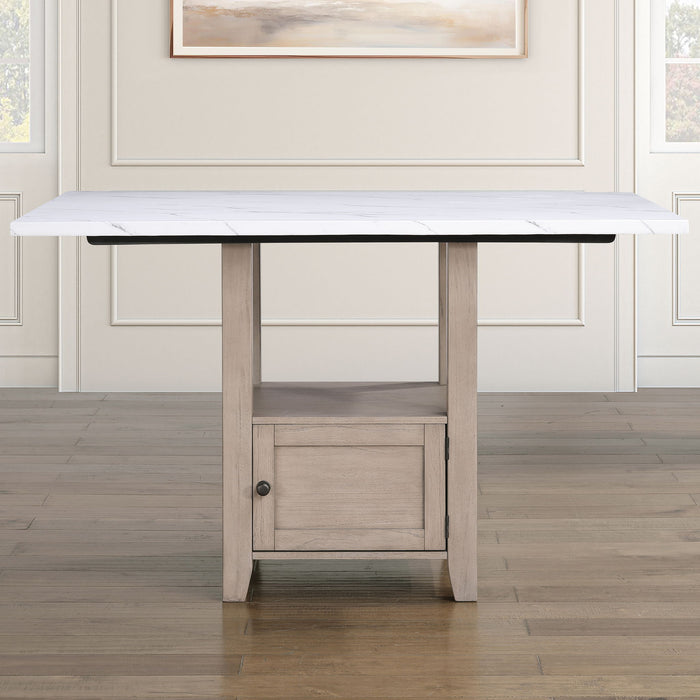 Taylor - Faux Marble Top Counter Table - White / Light Brown – Counter Tables by Steve Silver Furniture at Furniture Wholesale Plus , Nashville furniture store