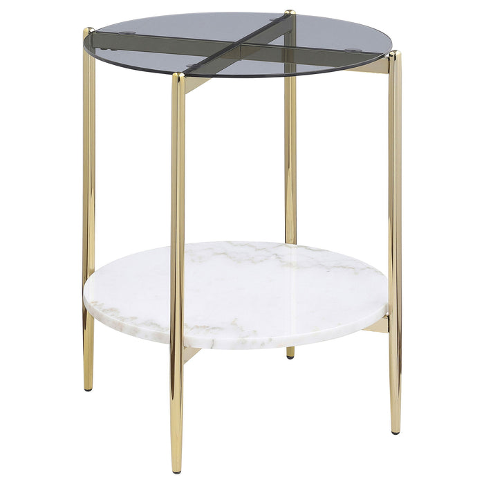Jonelle - Round Glass Top Table – End Tables by CoasterEveryday at Furniture Wholesale Plus , Nashville furniture store