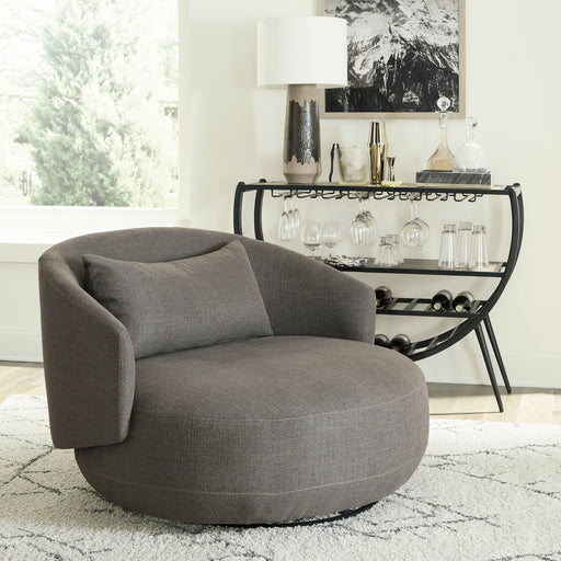 Haley - Upholstered Swivel Cuddler Chair – Swivel Chairs by Liberty Furniture at Furniture Wholesale Plus , Nashville furniture store