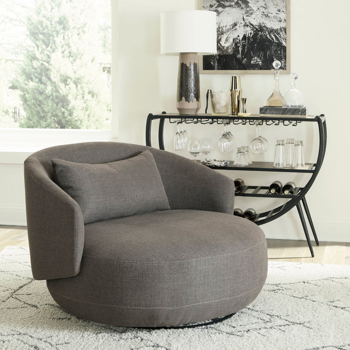Haley - Upholstered Swivel Cuddler Chair – Swivel Chairs by Liberty Furniture at Furniture Wholesale Plus , Nashville furniture store