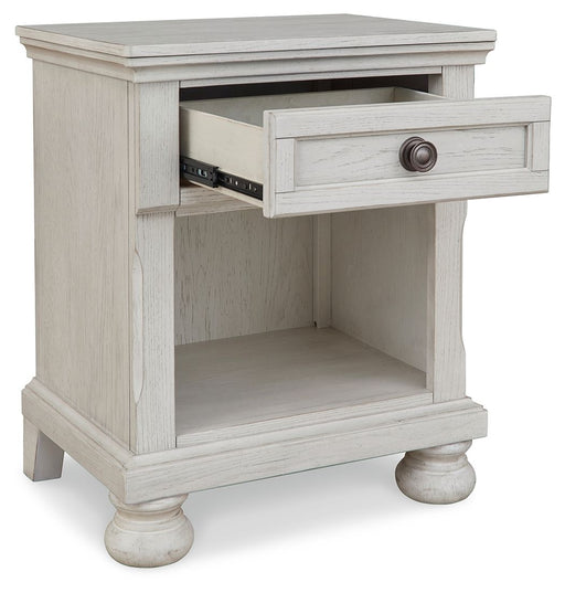 Robbinsdale - One Drawer Night Stand - Antique White – Nightstands by Signature Design by Ashley® at Furniture Wholesale Plus , Nashville furniture store