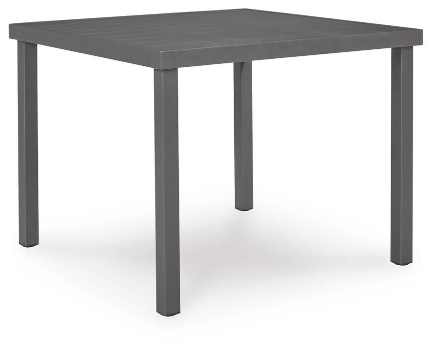 Rocky Creek - Square Dining Table With Umbrella Option - Gray – Dining Tables by Signature Design by Ashley® at Furniture Wholesale Plus , Nashville furniture store