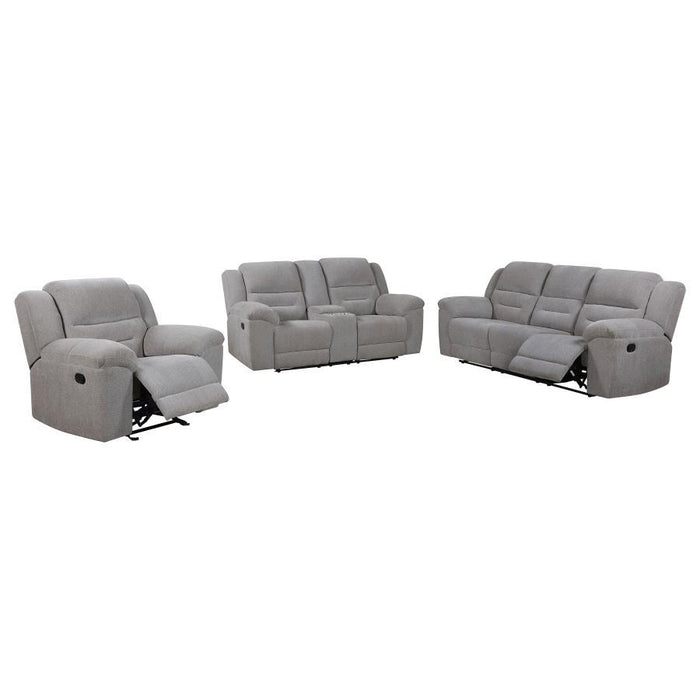 Gilson - Chenille Upholstered Sofa Set – Reclining Sofas & Loveseats by Coaster Fine Furniture at Furniture Wholesale Plus , Nashville furniture store